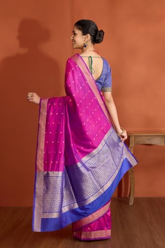 Taneira Violet Silk Viscose Banarasi Design Cutwork Saree