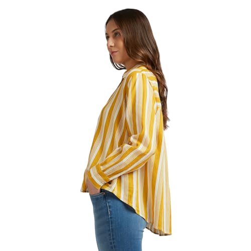 Pepe Jeans Women's Relaxed Fit Shirt (PL305065_Mustard Brown