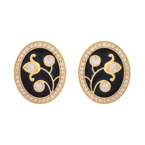 VOYLLA Pashmina Nyasia Choker Set, Women's Wedding & Party Jewelry Set, Enameled & Kundan Necklace Set