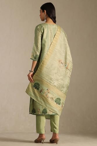 Soch Women's Art Silk Kurta Suit Set (CWA5CD22248_Sap Green