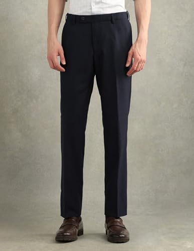 Arrow Men's Wool Business Suit Pants Set (ARAJSU5547_Navy