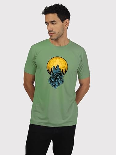 T-70 Men's Printed Round Neck Half Sleeves Poly-Cotton T-Shirt | Color - Mint Green | Size - 5XL