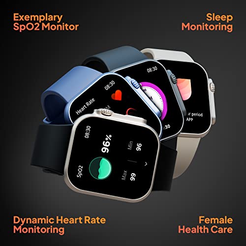 Fire-Boltt Gladiator 1.96" Biggest Display Smart Watch with Bluetooth Calling, Voice Assistant &123 Sports Modes, 8 Unique UI Interactions, SpO2, 24/7 Heart Rate Tracking (Orange)