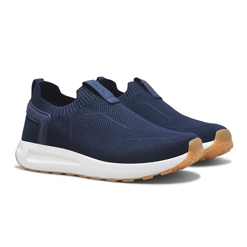 HAUX Men’s Slip-On Running Shoes | Lightweight Sports Sneakers with Memory Foam Cushioning | Walking, Gym, Jogging, Training | Ultra Comfort & Style (Blue, UK Footwear Size System, Adult, Men, Numeric, Medium, 10)