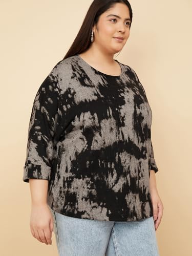 Max Women Printed Blouse (Black_6XL)