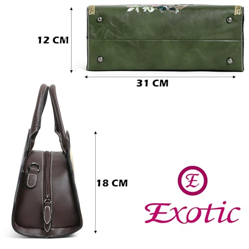 EXOTIC Premium® Retro Elegance Vintage Embroidery Sling Bag Women (GREEN)