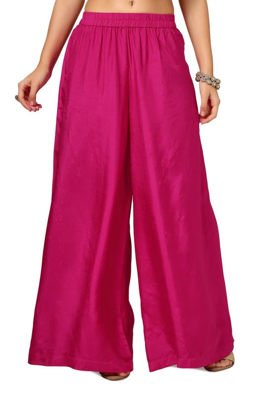 Soch Womens Fuchsia Dupion Silk Suit Set With Mirror Work