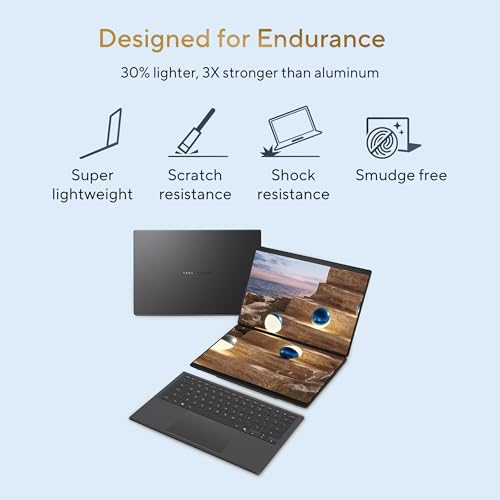 ASUS Zenbook Duo (2026),Intel Core Ultra 7 355,Intel iGPU,32GB RAM,1TB SSD,3K OLED,Touchscreen,14"(35.5 cm),Windows 11,M365 Basic(1Y),Office 2024,Moher Gray,1.65 Kg, UX8407AA-SN183WS,Copilot+ PC