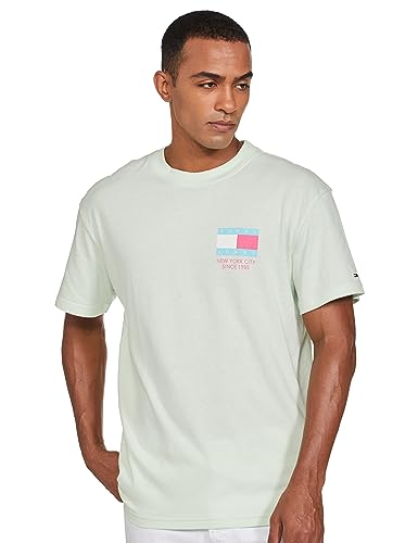 TOMMY HILFIGER Men's Relaxed fit Half Sleeve T-Shirt, Minty, L