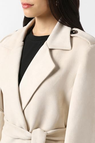 Women Beige Solid Casual Jacket