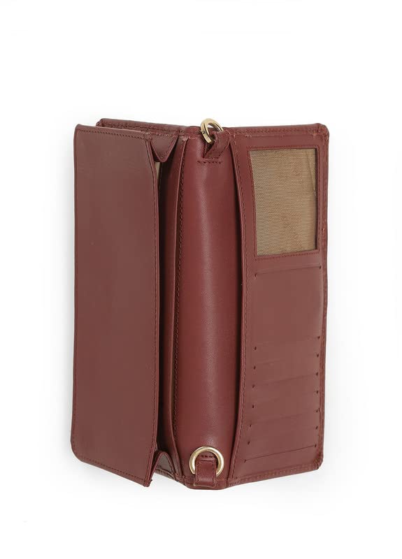 Satya Paul Wine Plum Leather Wallet for Women