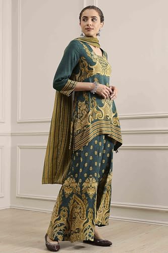 Biba Women's Viscose Kurta Set (SKDRTRDMA30324AW25GRN_Green