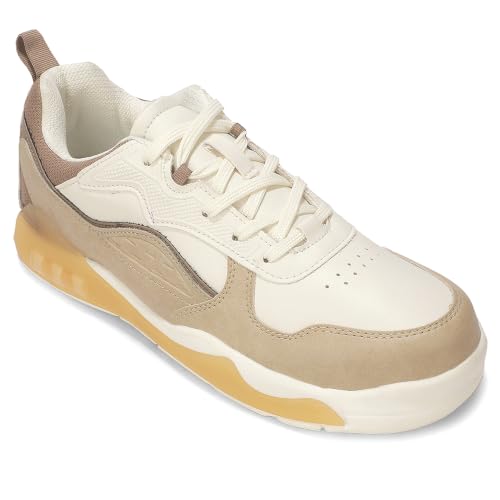 Liberty LEAP7X 3877 Beige Sports Lacing Sneakers for Men - 41
