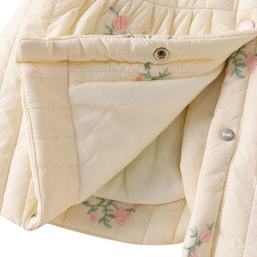 Hopscotch Girls Polyester Waist Length Jackets in Off-White Color For Ages 3-4 Years