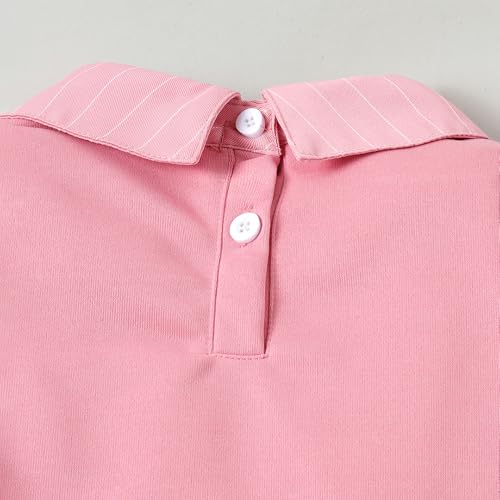 Hopscotch Girls Full Sleeves Pink 2-Pc Bow Applique Sweatshirt & Pants For Ages (2-3 Years)