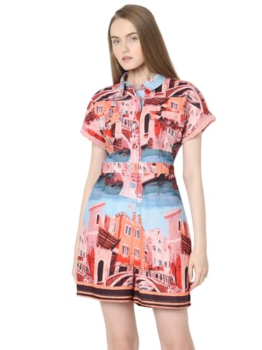 VERO MODA Women Graphic Print Multicolor Cotton Above Knee Length Regular Fit Jumpsuit