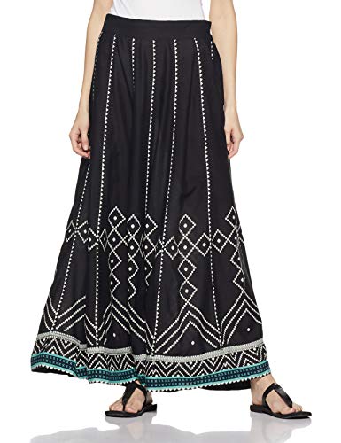 W for Woman Women's Maxi Skirt (18FE55386-59518_Black_WM_Black_M)