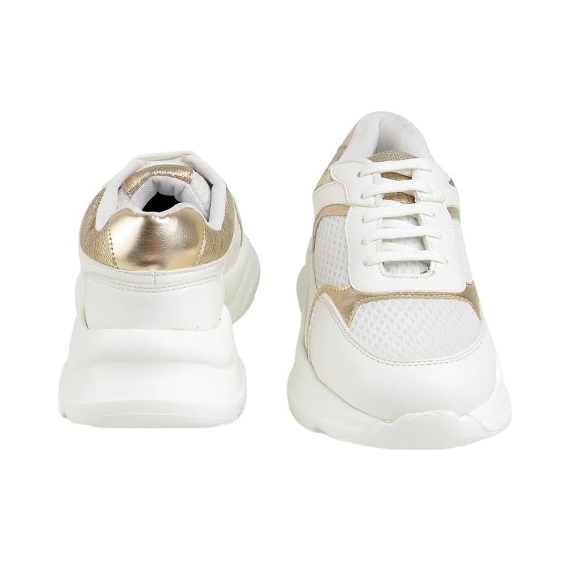 tresmode White Gold Women's Sneakers in Size 5 UK / 38 EU