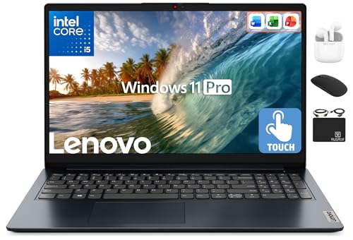 Lenovo IdeaPad Business Laptop, 15.6" FHD Touchscreen, Powerful 10-Core Intel i5-1334U, AI Copilot Computer, 16GB RAM, 1TB Storage (512GB SSD+500GB Ext), HubxcelAccessory, Win 11 Pro, Lifetime Office
