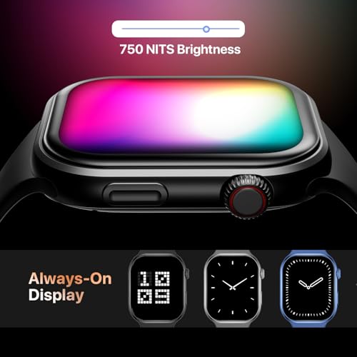 Fire-Boltt Brillia Smart Watch 2.02” Super AMOLED Display, Bluetooth Calling, SpO2, Heart Rate Monitor, 120+ Sports Modes, Fitness Tracker, Voice Assistant, Smart Watch for Man & Women– Black