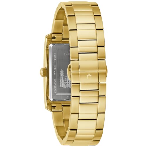 Bulova Our Lady of Guadalupe Gold Stainless Steel 3-Hand Quartz Watch with Diamonds, Gold, Ladies', Classic
