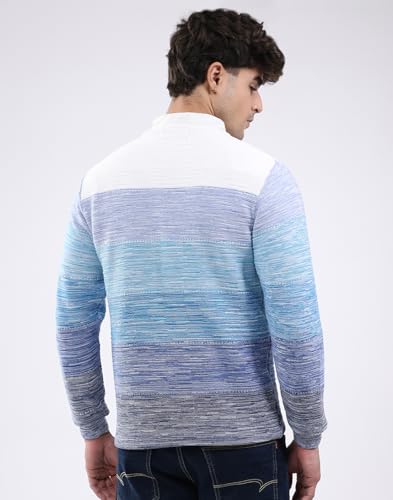 Monte Carlo Men Smart Fit Solid Round Neck Pull On Full Sleeve Winter Pullover Blue M