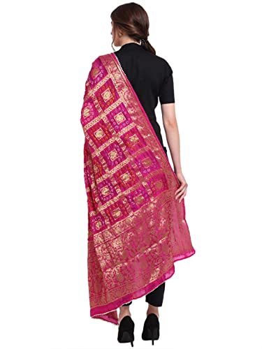 JABAMA® Women's Banarasi Woven Dupatta (Magenta, BANDU12_Grp)