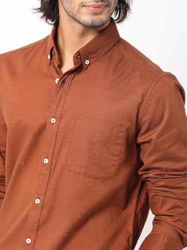 Rare Rabbit Men's Regular Fit Long Sleeve Plain Shirt