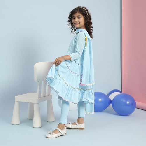 BIBA GIRL SOLID FITTED KID(KW5263E_BLUE_5)