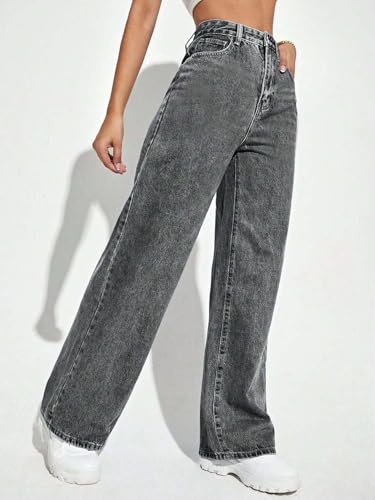 KOTTY Trendy Women Baggy Fit Jeans High Rise Wide Leg Cotton Blend-X2_KTTLADIESJEANS847M