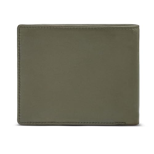 Superdry Men's Leather Slimfold Wallet Kershope - Olive+Black