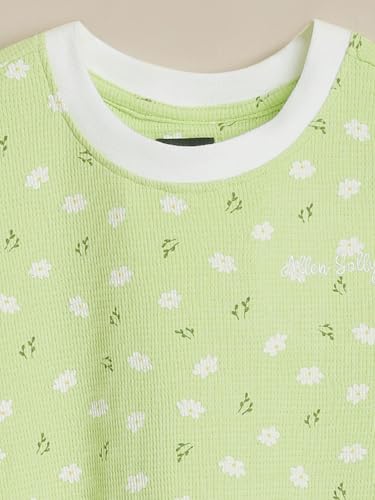 Allen Solly Girls Green Print Casual Dress