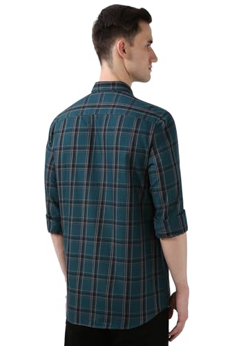 Men Blue Slim Fit Check Shirt