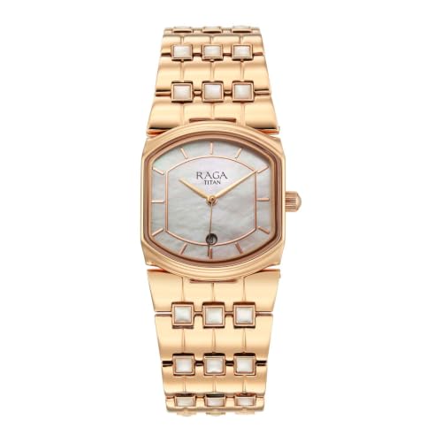 Titan Raga Women Power Pearls 2.0 Mother of Pearl Dial Watch - 2805WM01F