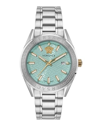 Versace V-Code 42 mm Light Blue Dial Men Analog Watch- VE6A00825