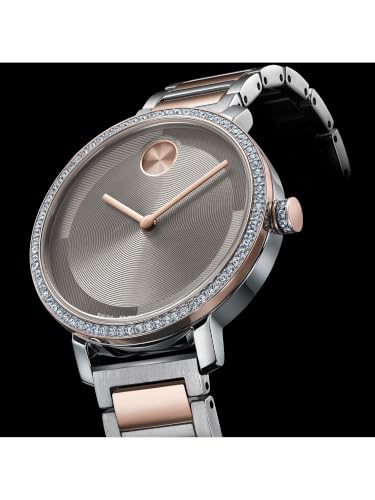Movado Bold Swiss Qtz Grey Round Dial Women's Watch- 3601283
