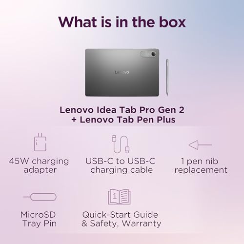 Lenovo Idea Tab Pro Gen 2 with Pen Plus {Smartchoice} 13" Display, 3.5K Resolution, 144Hz Refresh | 8GB, 256GB | Snapdragon 8s Gen 4 | 10200mAh, 4 JBL Speakers, USB 3.0 with DP-Out, Wi-Fi 7, Luna Grey