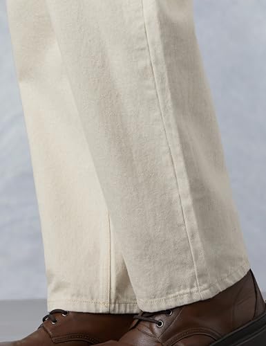 Amazon Brand - Symbol Men's Baggy Fit Cotton Jeans | Mid Rise | Loose & Relaxed | Oversized Jeans Pant