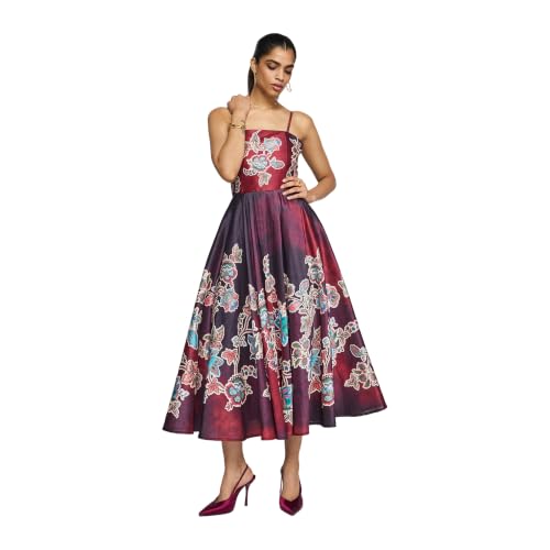Label RITU KUMAR Burgundy Cosenza Long Dress