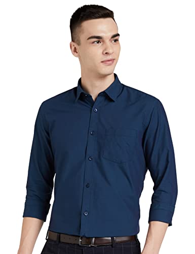 Amazon Brand-Symbol Men's Cotton Slim Fit Formal Shirt Navy 2 40)