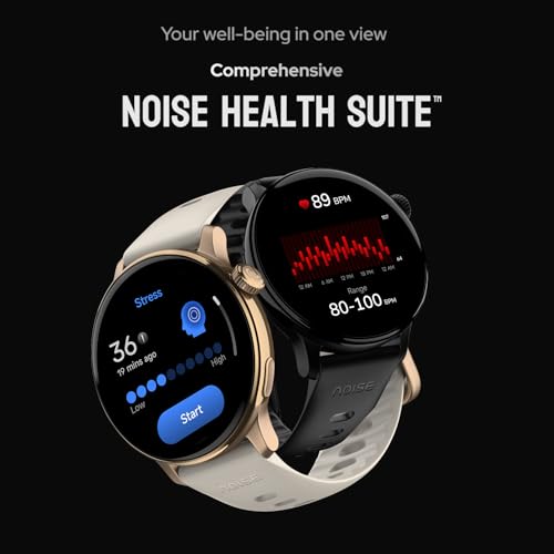 Noise Pro 6R 1.46" AMOLED Smart Watch, 1000 NITS, Powered by AI Pro, Built-in GPS, Strava Integration, Stainless Steel Dial, Video Watch Faces, 3ATM, Emergency SOS, TWS Connectivity (Classic Brown)