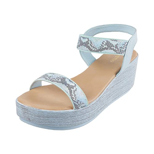 Metro Womens Synthetic Light Blue Sandals