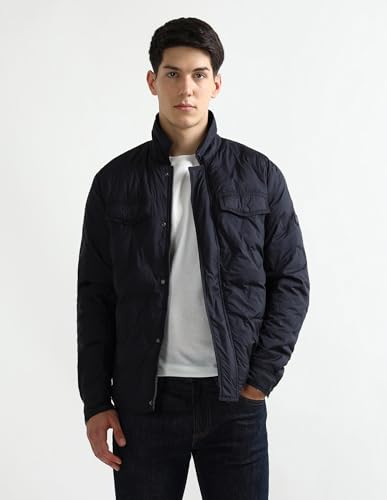 Arrow Sports Men's A-Line Coat (ASAKJK4788_Navy