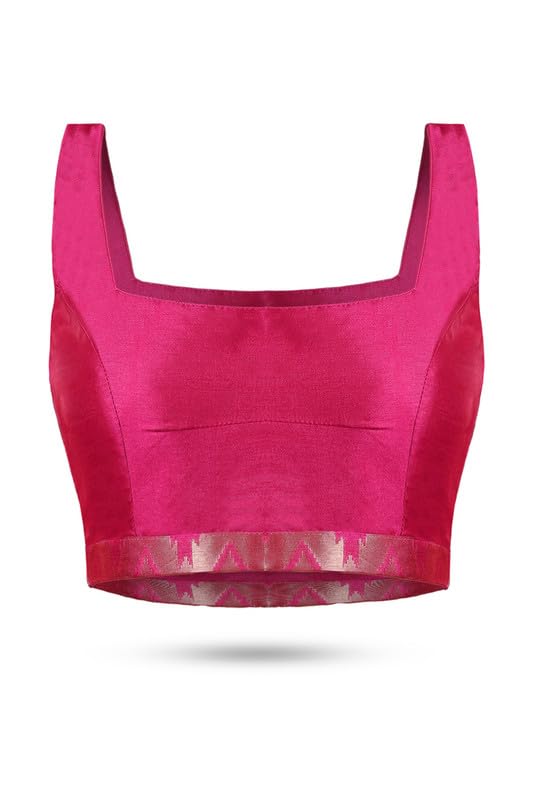 Soch Womens Fuchsia Tussar Zari Woven Saree with Tasselled Border