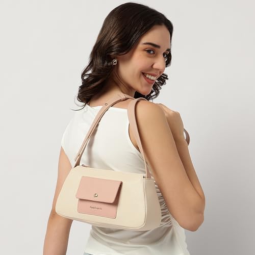Fastrack Stellar Sling Bag for Women| Faux Leather Sling with Adjustable Belt | Small Grain Texture and Front Button Pocket | Trendy Handbags for Women | Compact Sling for Girls