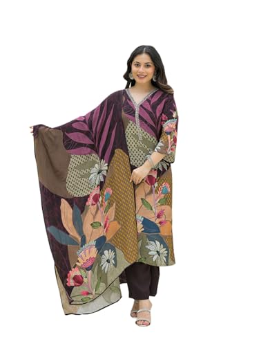 Divena Purple Pure Crepe Digital Print Kurta Pant Set with Dupatta-DK2177