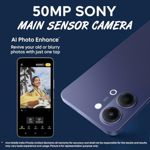 iQOO Z11 Lite 44W 5G (Midnight Blue, 4GB RAM, 128GB Storage) | 6500mAh Battery with 44W Fast Charging* | Dimensity 6300 with 579k+ AnTuTu Score* | OriginOS 6.0 with AI Creation* & Private Space*