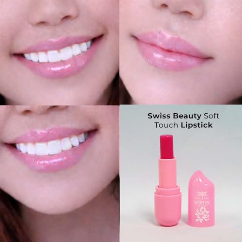 Whimsy Beauty Strawberry Swipe Lipstick for Kids and Pre-Teens | Creamy Lip Colour with Smooth Glide Finish | Long Lasting Moist Look | 4 to 16 Years | Organic, Natural, Chemical Free | 4 gms