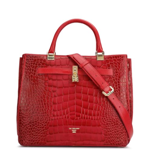 Da Milano Leather Satchel Bag for Women - Plumberry Purple (LB-00723)