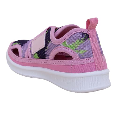 Hopscotch Girls Mesh Printed Round Toe Sneakers in Pink Color,UK:12